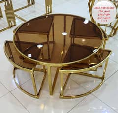 Dining table / Mirror table / marble table / 3 set table