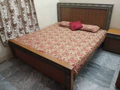 Large Double bed Set (2 side tables & 1 Dressing Table included)