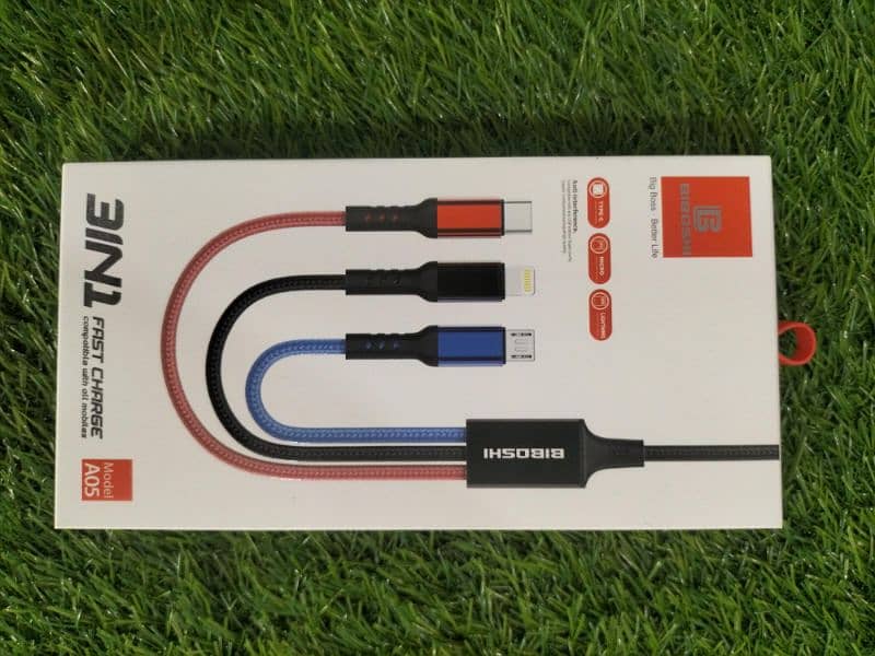 3  in 1 Biboshi Fast Charging Cable 1