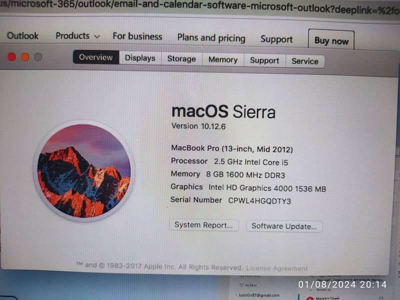 Macbook Pro 13.3 Inc 8 GB / 500 GB 3