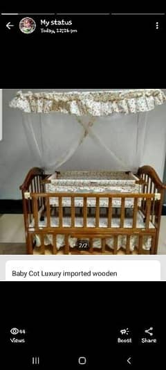 baby cot and triple layer bed for toddler along with swing