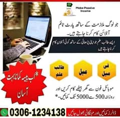 Online job available, Typing/Assignment/Data Entry/Ad posting etc