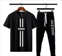 2 PCs Men's Cotton Jersey Printed Track Suit