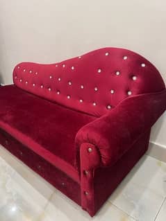 red velvet sofa