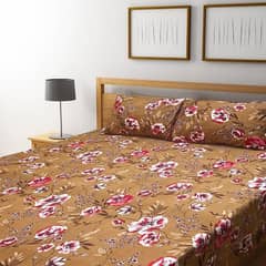 3 Pcs Cotton Printed Double Bedsheets 0