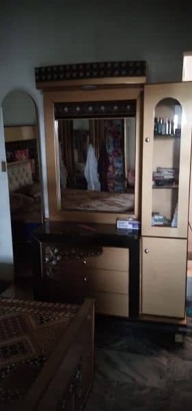 dressing table full size bed safe almari with show cais furniture set 3