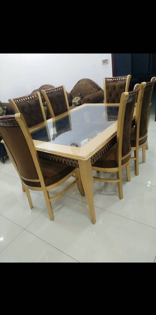 Glass top Dining table with 6 chairs 3