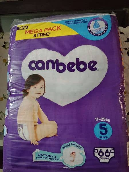 CANBEBE 66 baby diapers 5 Junior size in discounted price 3