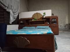 good condition double bed side table dressing with mattress