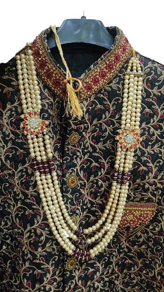 Groom bridal sherwani with kulla and mala 1