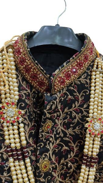 Groom bridal sherwani with kulla and mala 5