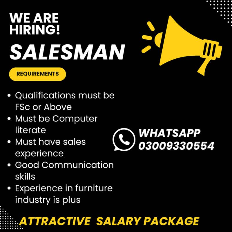 Saleman Required sales job sale man needed salesman 0