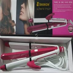 Shinon 3 in 1 straightener, curls and crimping Electric hair machine. . 0