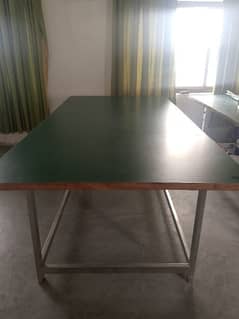 2 Used 4x8 green patex sheet pure stainless steel table for sale