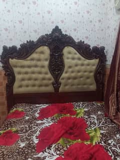 chinioti king size double bed 2 side table