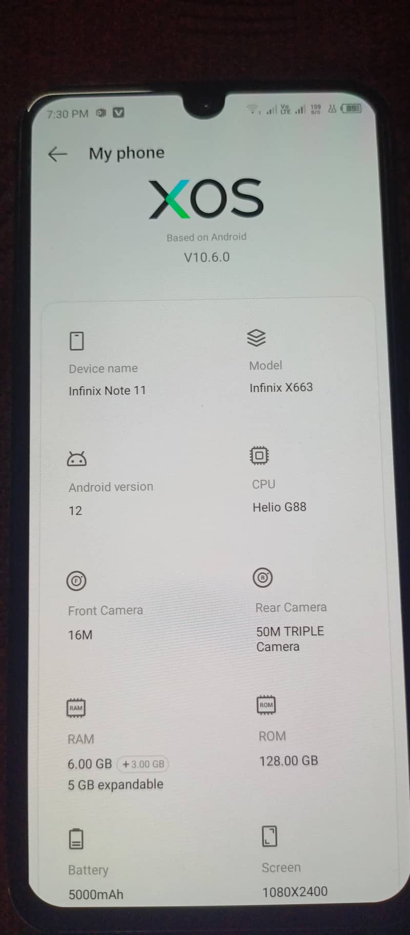 Infinix Note 11. . 6+5/128. . . Exchange possible 0