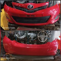 Toyota Vitz 2011-2013 Front and Back Bumper Red - Vitz Ksp130 Bumpers