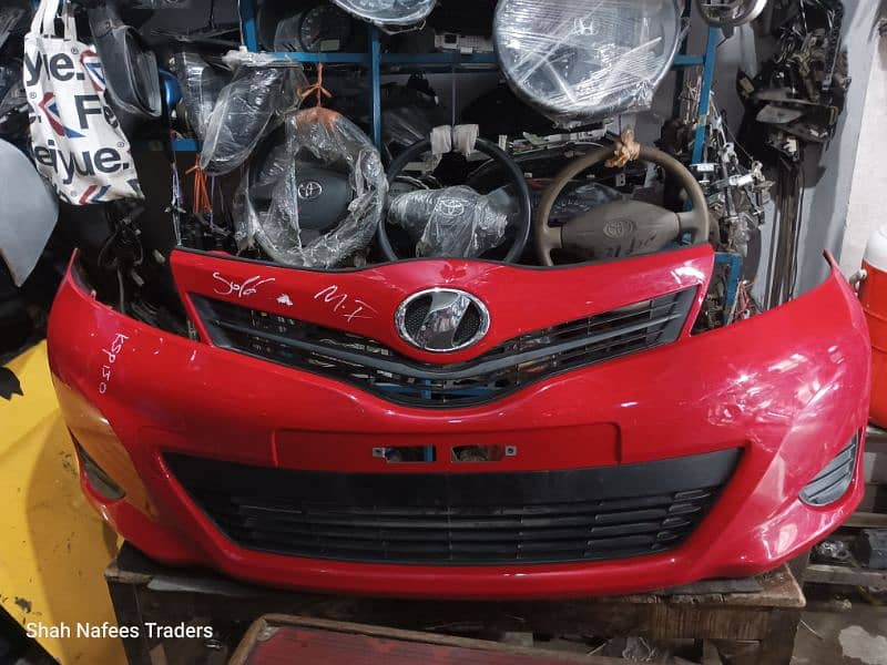 Toyota Vitz 2011-2013 Front and Back Bumper Red - Vitz Ksp130 Bumpers 1