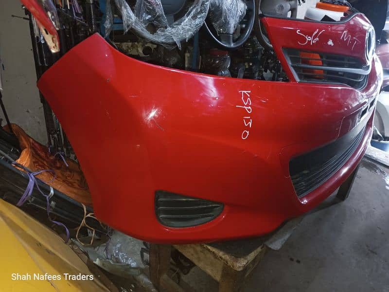 Toyota Vitz 2011-2013 Front and Back Bumper Red - Vitz Ksp130 Bumpers 2