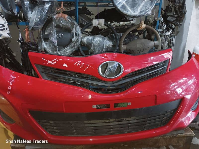 Toyota Vitz 2011-2013 Front and Back Bumper Red - Vitz Ksp130 Bumpers 3