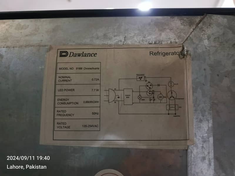 Dawlance fridge Avante GLass Door Large jumbo (0306=4462/443) papu set 11