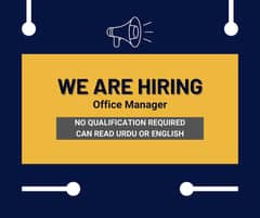 Office Manager (Age 35+) Night Shift (Male Only)