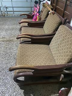 6 seater Sofa wood set