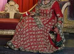 red chiffon bridal sharara