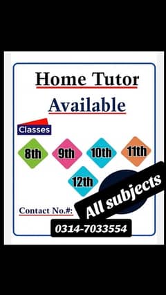 Teacher available for home tuition