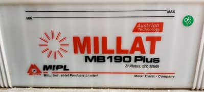 Millat 21 plates 195 model 126Ah