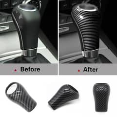 Carbon Fiber Gear Shift Knob Cover C63 W204 W212 A C E G GLS Class