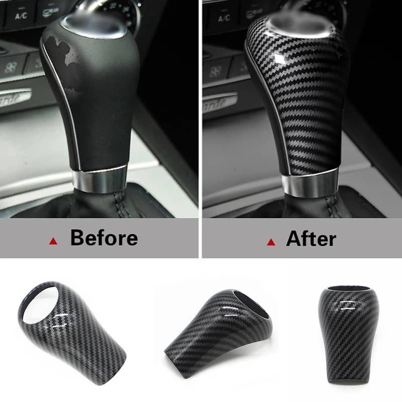 Carbon Fiber Gear Shift Knob Cover C63 W204 W212 A C E G GLS Class 1