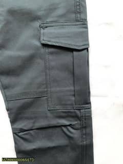 1pc Men cotton plain cargo pants with 6 pockets