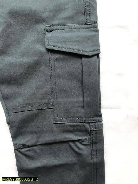 1pc Men cotton plain cargo pants with 6 pockets 0