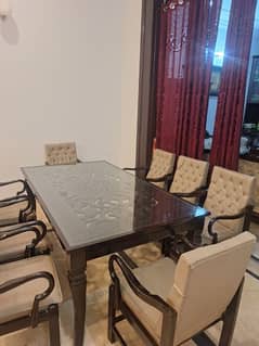 Elegant 8-Chair Dining Table Set for Sale – Excellent Condition