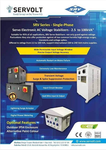 Stabilizer AVR 1MW 2MW 800KVA 500KVA 300KVA 200KVA 100KVA Solar 1