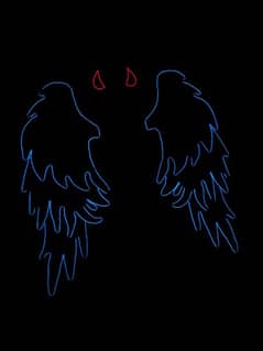 Angel Wings and Devil Horns Neon Sign