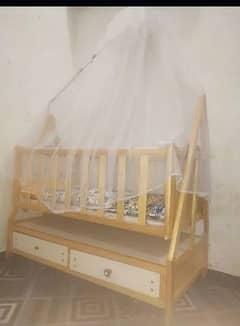 wooden Baby cot for sale upto 4-5 years child in almost new condition