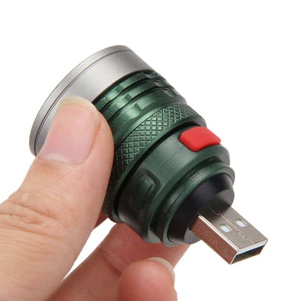 Ultra Bright Light Portable USB Flash light Mini Zoomable 3 Modes 1