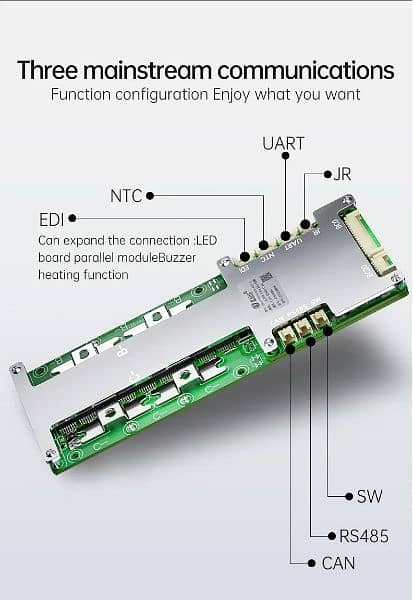 WikiTech Smart 100Amp JBD BMS for Li-ion Battery with Bluetooth App 1