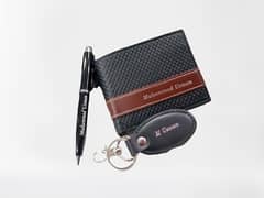 MENS WALLET , KEYCHAIN & PEN GIFT SET
