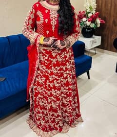 blood red bridal barat dress