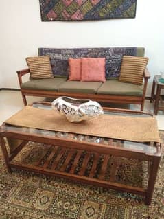 Wooden Sofa set with Center Table