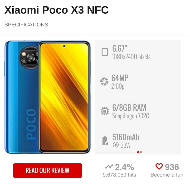 Poco X3 nfc 6/128 Snapdragon 732G (8 nm) 120 refresh rate 6