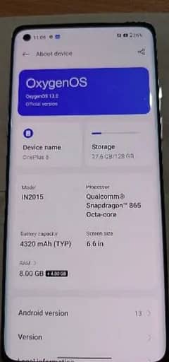 one plus 8/128 Gbal american version