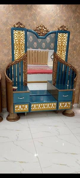 3 pc Royal fancy bridal furniture with italian wood imported 1