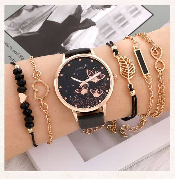 luxury Rhinestone gold watch with rhinestones and bracele for Women 8