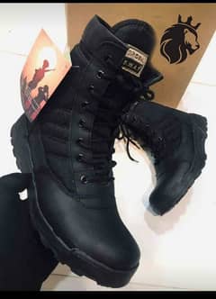 brand New Mens Long Boots Black Swat