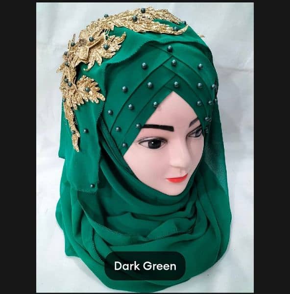 ladies Fancy Hijab New Available Bunch Turkish Bridal Stylish Scarf | 3