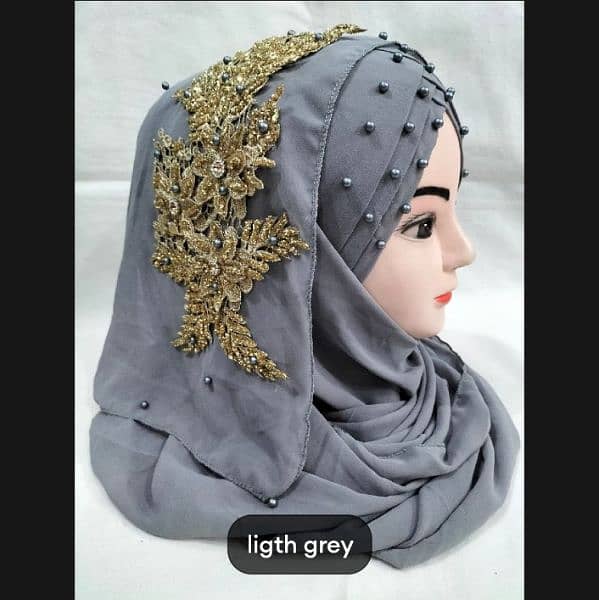 ladies Fancy Hijab New Available Bunch Turkish Bridal Stylish Scarf | 4